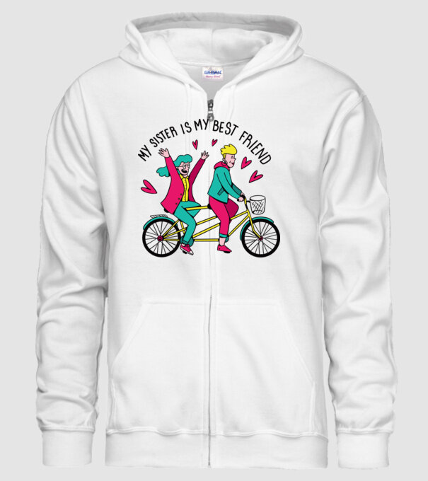 Sora mea este cea mai bună prietenă model alb pe tricou