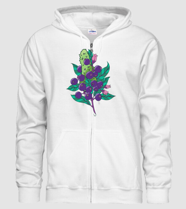 Arbust de afine model alb pe tricou