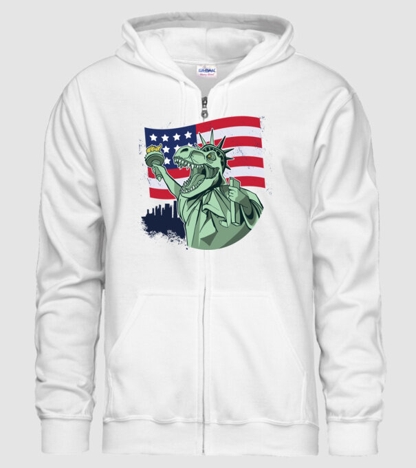 Ziua Independenței americane 4 iulie T-rex model alb pe tricou