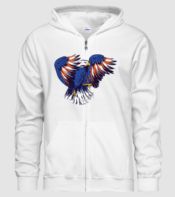 Vultur American model alb pe tricou