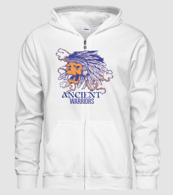 Ancient Warriors model alb pe tricou