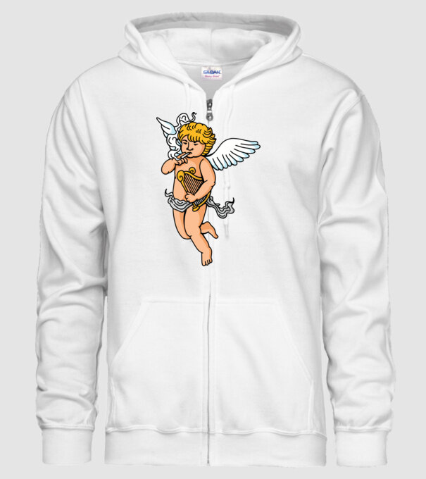 Înger cu Țigaretă model alb pe tricou