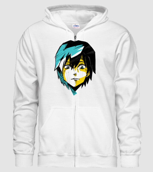Cap Anime model alb pe tricou