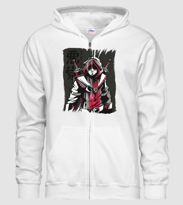 Războinic Anime model alb pe tricou