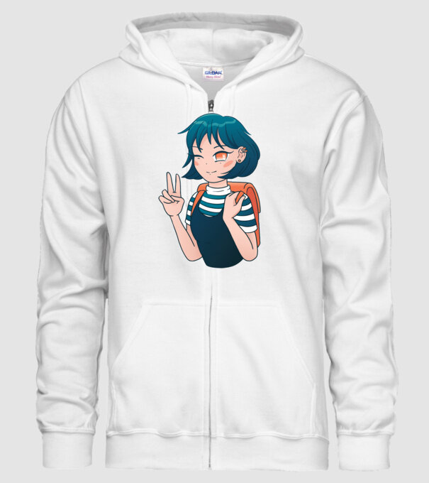 Anime fată model alb pe tricou