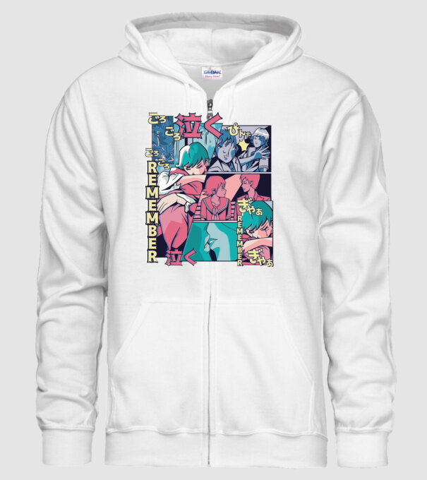 Anime Vaporwave benzi desenate model alb pe tricou