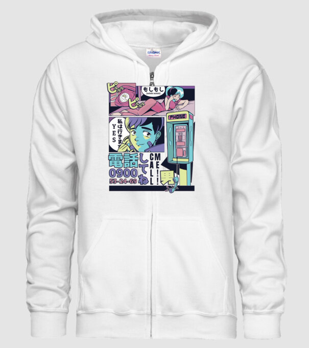 Anime Vaporwave benzi desenate model alb pe tricou