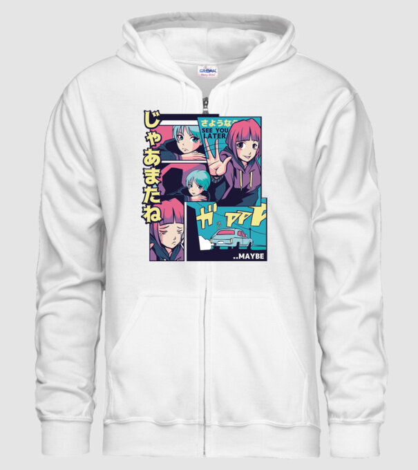 Anime Vaporwave See you Later model alb pe tricou