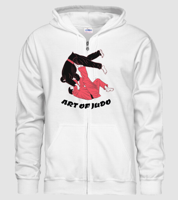 Art of Judo model alb pe tricou
