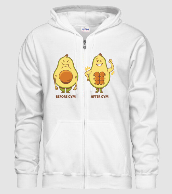 Antrenament Avocado model alb pe tricou
