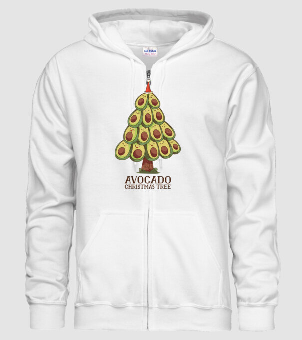 Pom de Crăciun Avocado model alb pe tricou