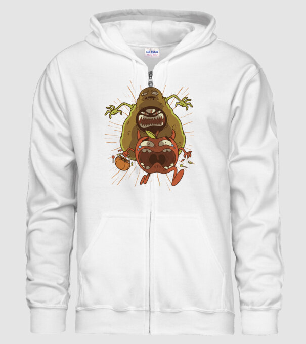 Monstru Avocado model alb pe tricou