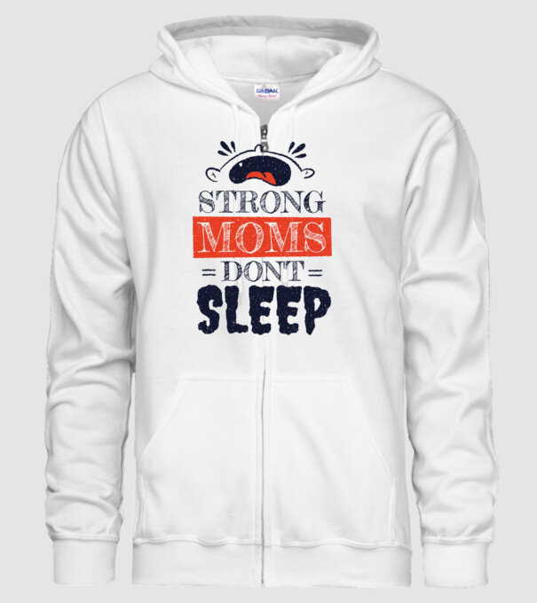Mamele nu dorm niciodată model alb pe tricou