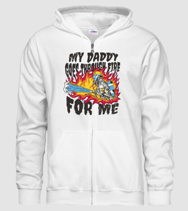 Tatăl meu trece și prin foc pentru mine model alb pe tricou