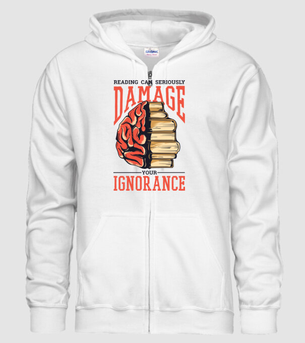 Cititul poate dăuna grav ignoranței tale model alb pe tricou