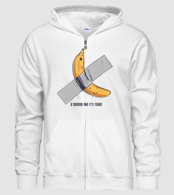 Ultima banană model alb pe tricou