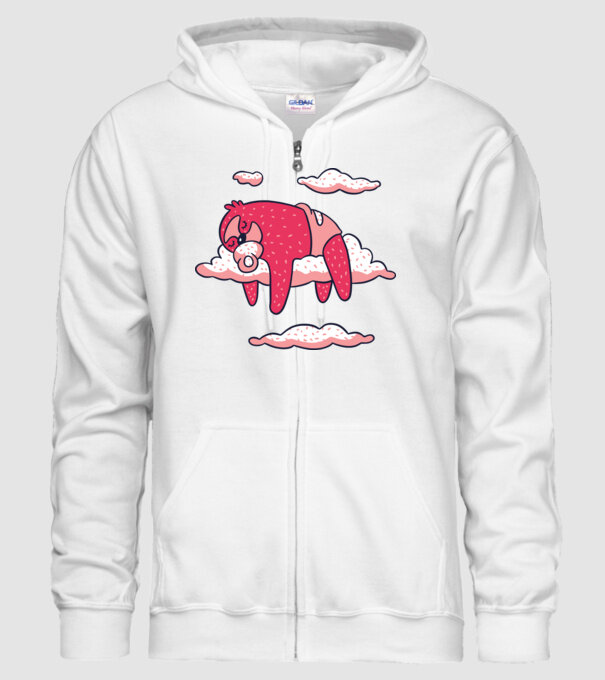 Bebeluș Leneș doarme model alb pe tricou