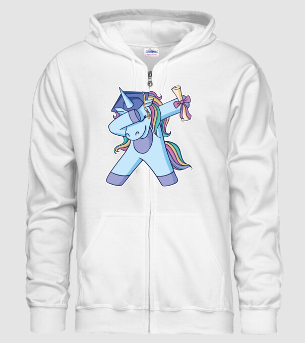 Unicorn Absolvent model alb pe tricou