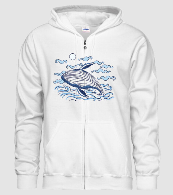 Balenă model alb pe tricou