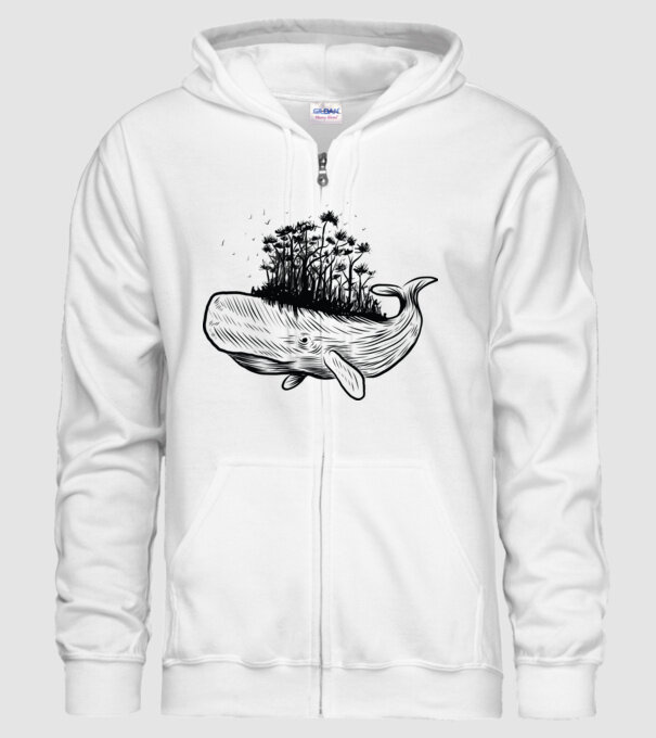 Balenă Natură model alb pe tricou