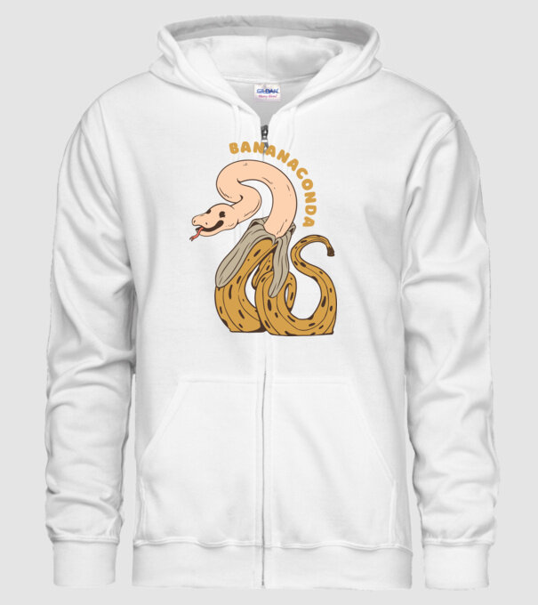 Bananaconda model alb pe tricou