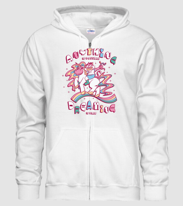 Orice este posibil Unicorn model alb pe tricou