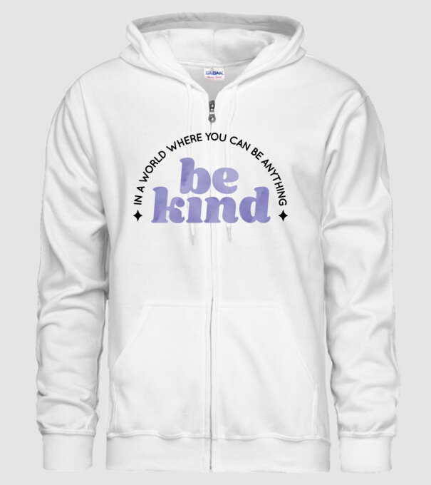 Be kind model alb pe tricou