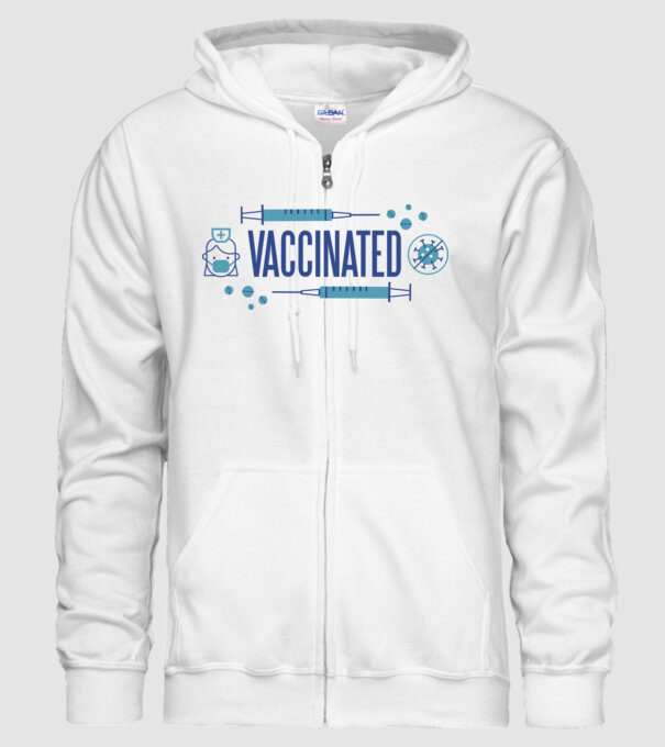 Sunt vaccinat model alb pe tricou