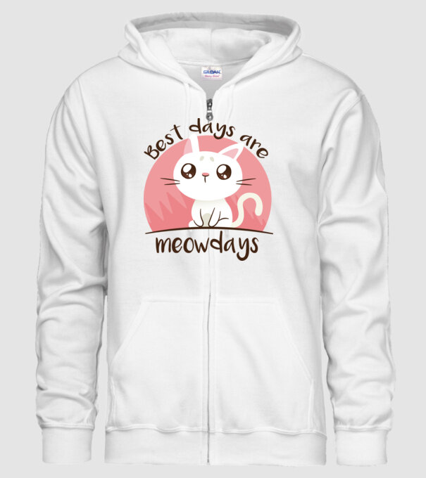 Best days are Meowdays model alb pe tricou