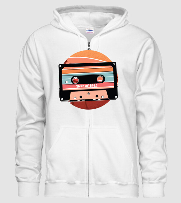 Best of 1945 retro Tape Birthday model alb pe tricou