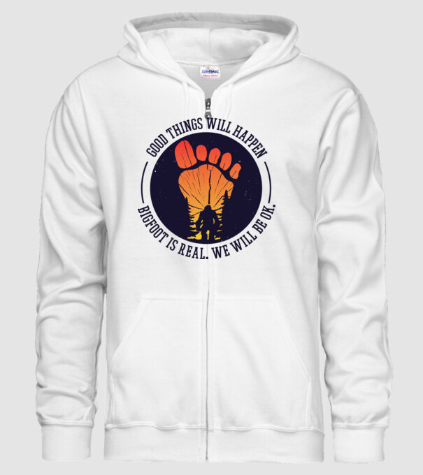 Bigfoot is real model alb pe tricou