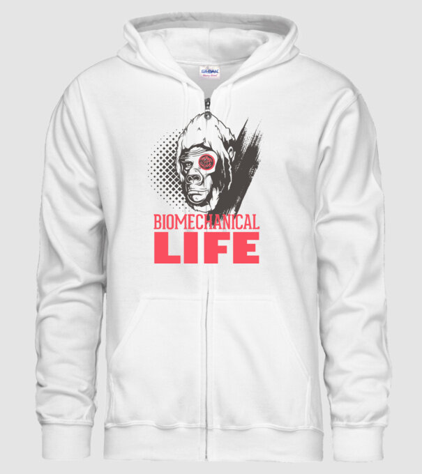 Biomechanical Life 2 model alb pe tricou