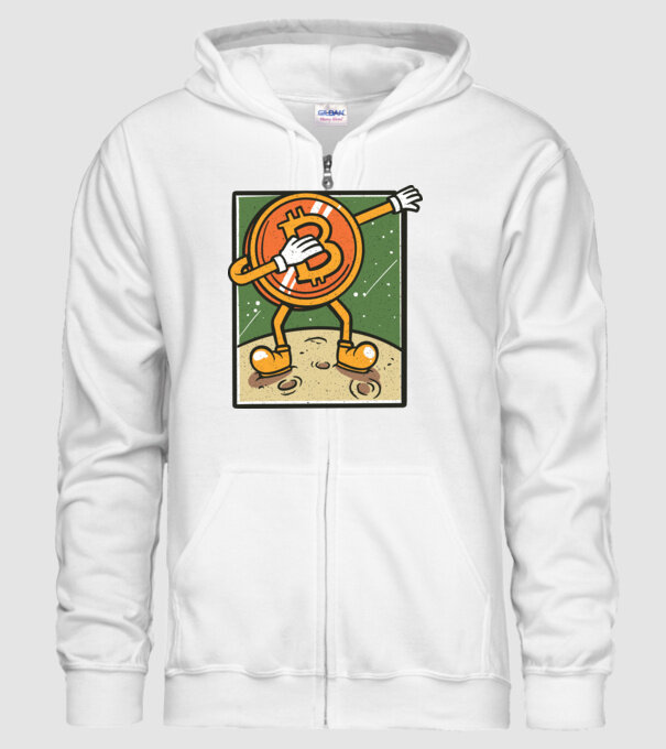 Bitcoin DAB model alb pe tricou