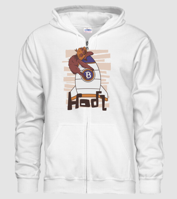 Bitcoin Hodl Leneș model alb pe tricou