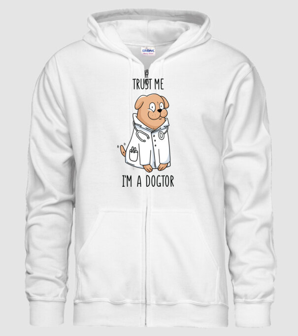 Ai încredere, sunt un Dogtor model alb pe tricou