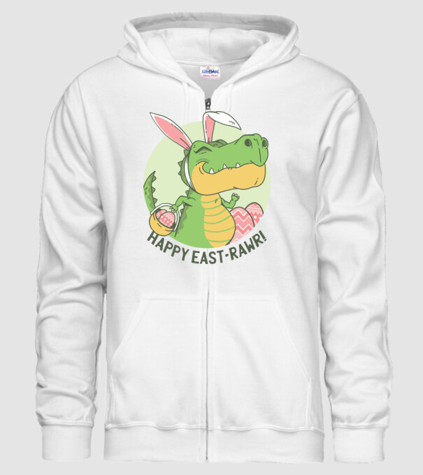 Paște Fericit tricou cu dinozaur model alb pe tricou
