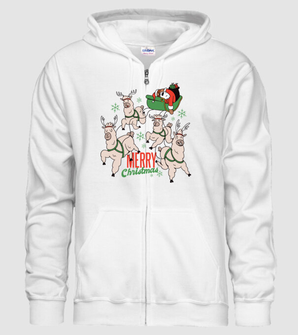 Crăciun Fericit Moș Crăciun Leneș model alb pe tricou