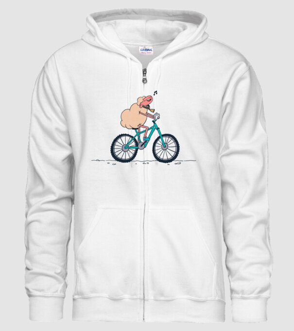 Miel cu bicicletă model alb pe tricou