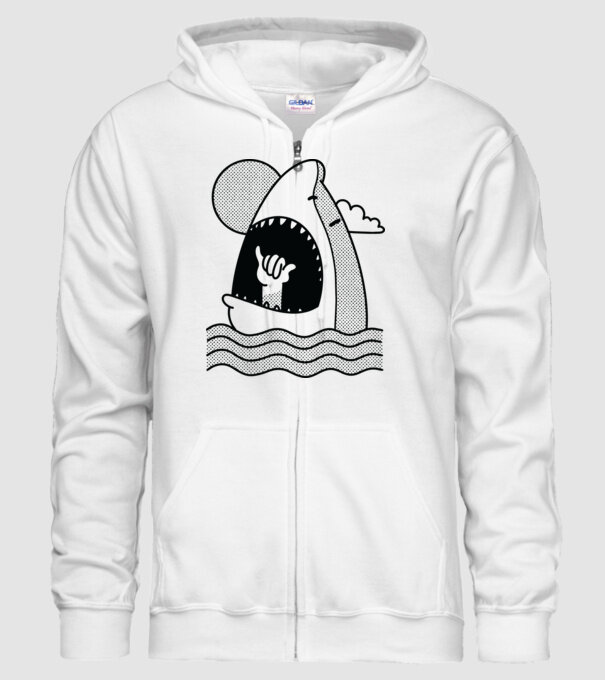 Rechin Aloha model alb pe tricou