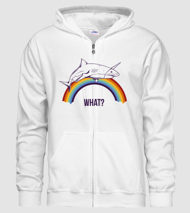 Rechin unicorn model alb pe tricou