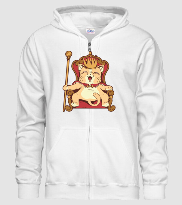 Cat King Pisică rege model alb pe tricou