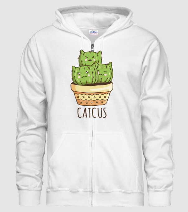Catcus Pisică Cactus model alb pe tricou
