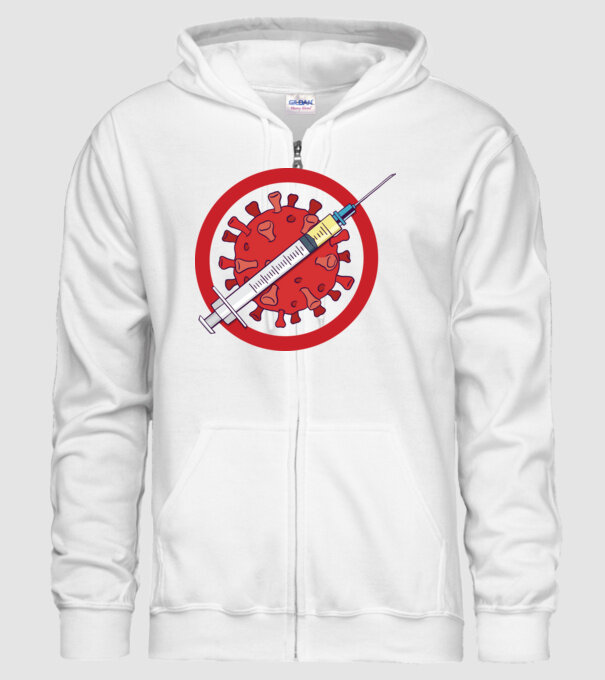 Vaccin virus (?) model alb pe tricou