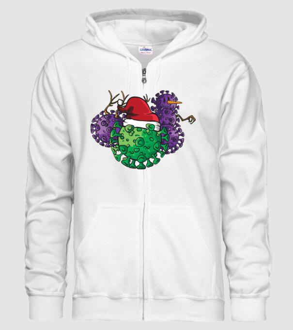 Christmas Covid model alb pe tricou