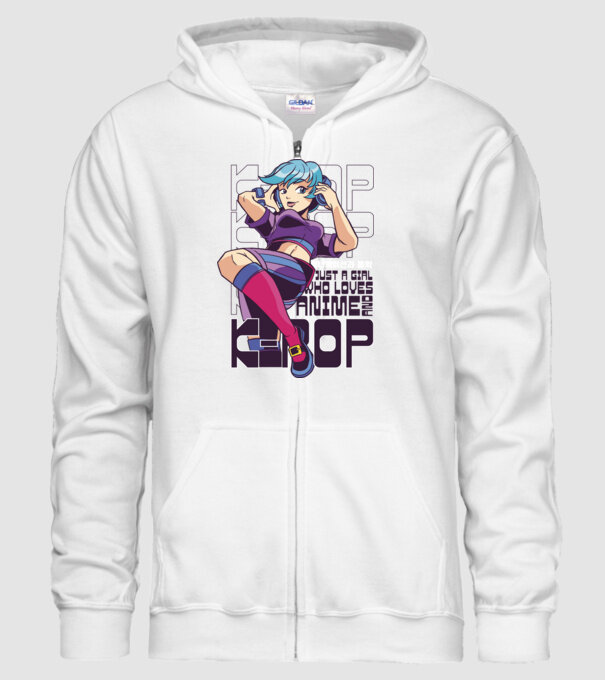 Doar o fată căreia îi place Anime și K-Pop model alb pe tricou
