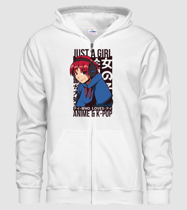 Doar o fată căreia îi place Anime și K-Pop model alb pe tricou