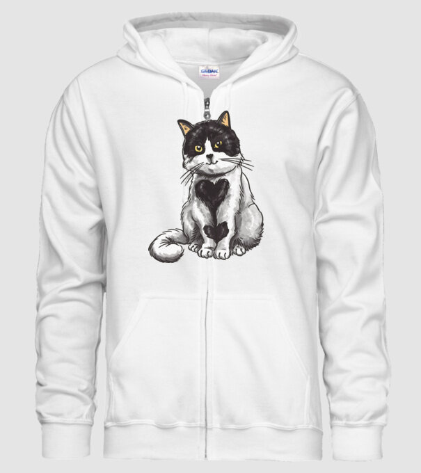 Pisicuță drăguță model alb pe tricou