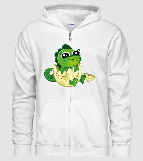 dinozaur drăguț în ou model alb pe tricou