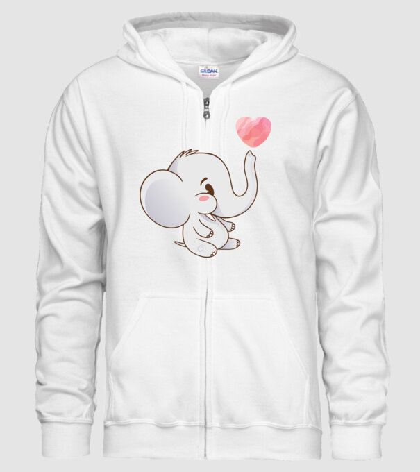 Elefant drăguț model alb pe tricou