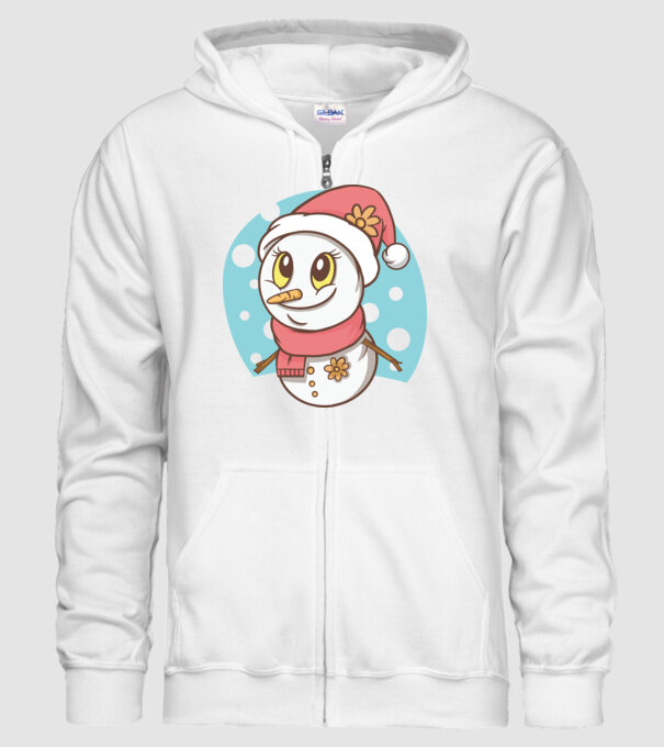 Om de zăpadă drăguț model alb pe tricou
